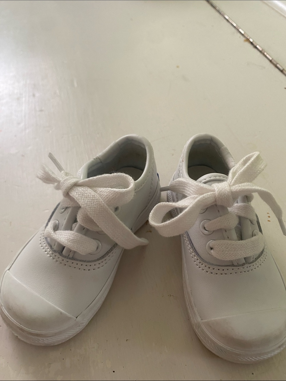 Keds White Toddler Canvas Lace-Up Sneakers